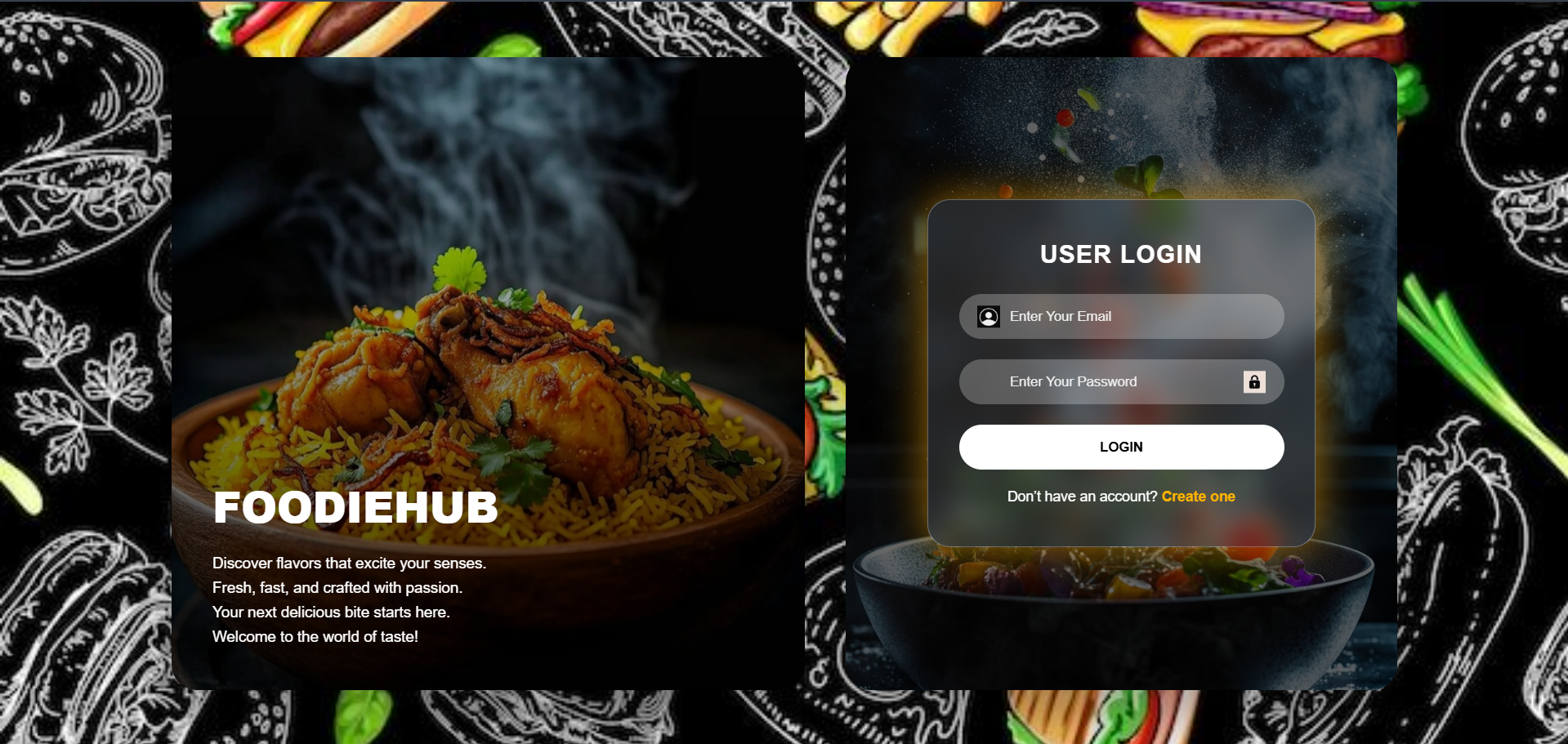 FoodieHub Login Page